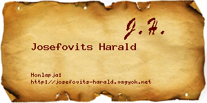 Josefovits Harald névjegykártya